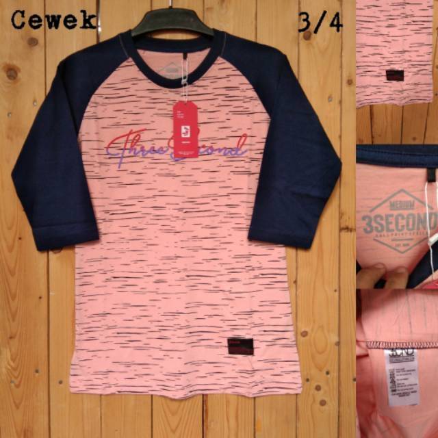 Kaos Raglan wanita Reglan Distro  Lengan 3/4 Warna Size M L XL Grosir Kaos Distro Bandung