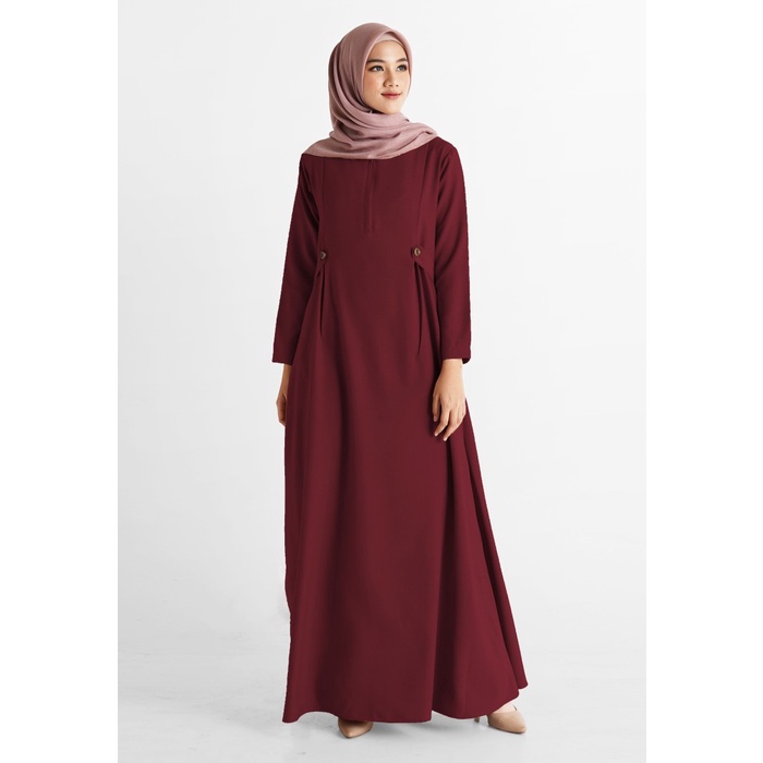 PREMIUM TUFINE - GAMIS WANITA GAMIS KEKINIAN - AZEEZA DRESS RED ROSE - S