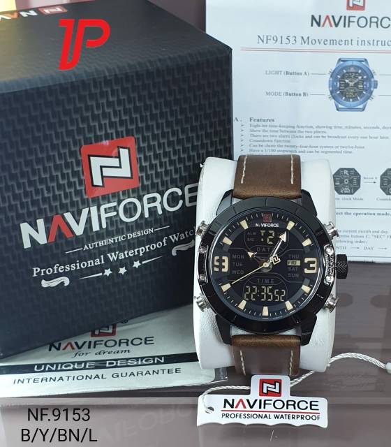Premium (RRW) GROSERBA GROSIR Jam Tangan Naviforce 9153 DUALTIME Original Distributor Termurah