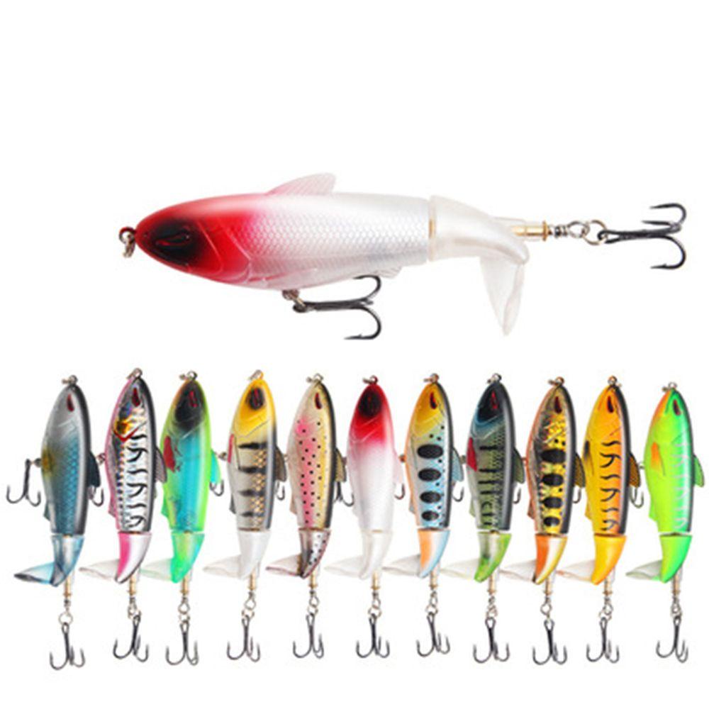 Top Fishing Lure Artificial Rotating Tail 2segment Topwater VMC Hooks