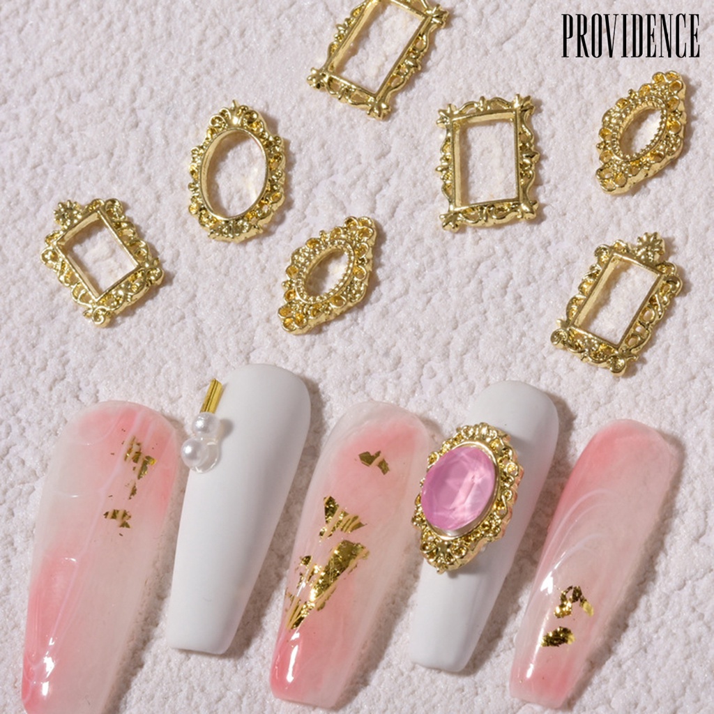 Providence 5pcs / Pak Hiasan Kuku 3d Gaya Vintage Motif Ukiran Hollow Bahan Alloy Untuk Nail Art / Manicure