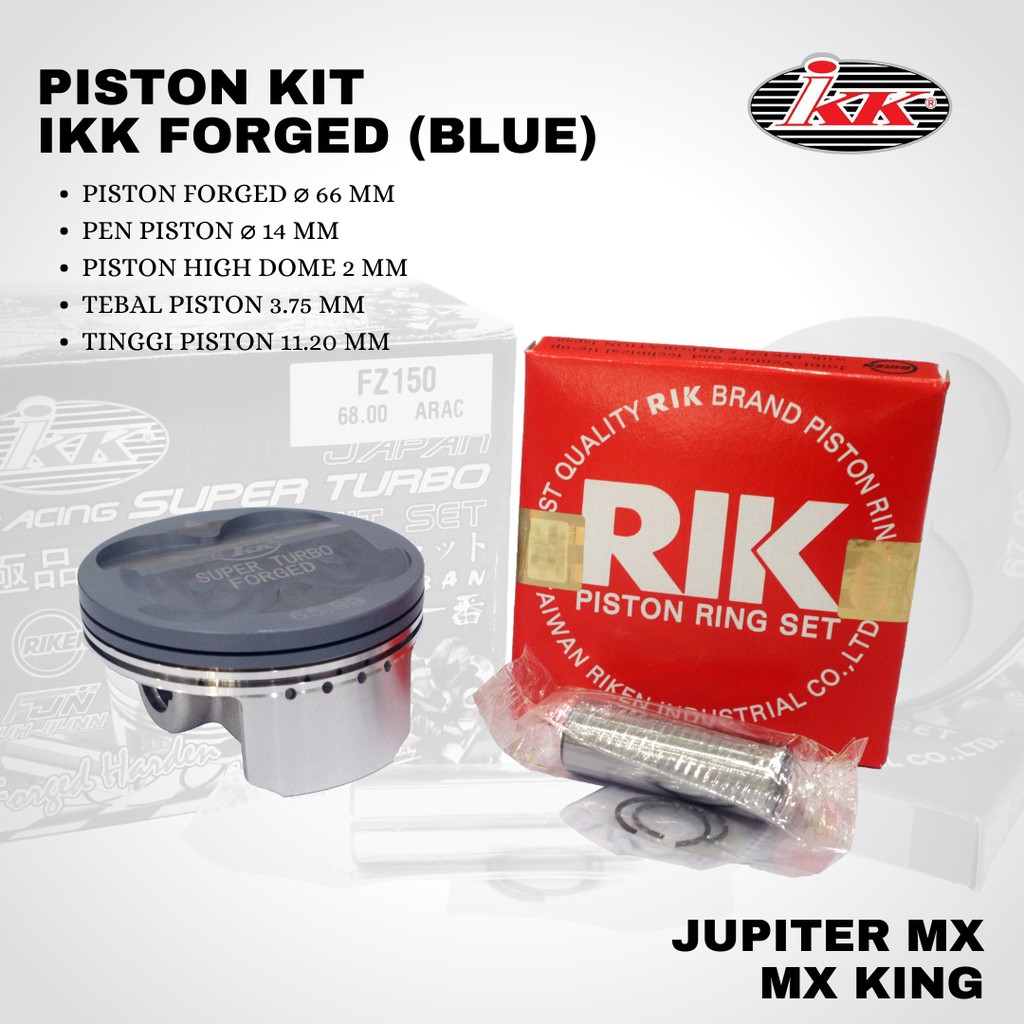 Piston IKK mx mx king 66 pin 14 forged Blue