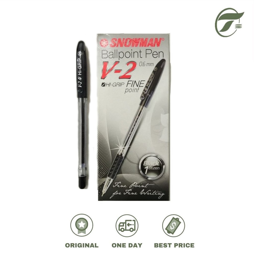

BALLPEN V-2 HI-GRIP X-FINE 0.6MM 12PCS/PACK SNOWMAN (BLACK)