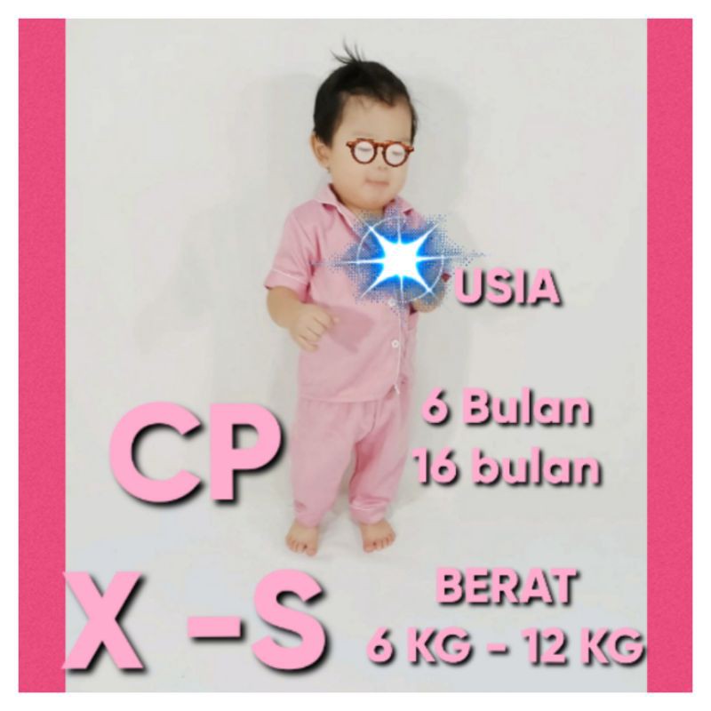 Piama anak satin silky velvet celana panjang lengan pendek