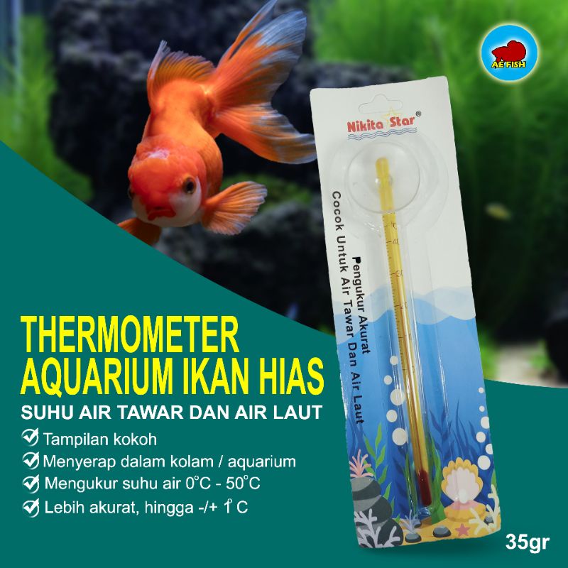 Termometer pengukur suhu air aquarium ikan hias thermometer suhu kolam