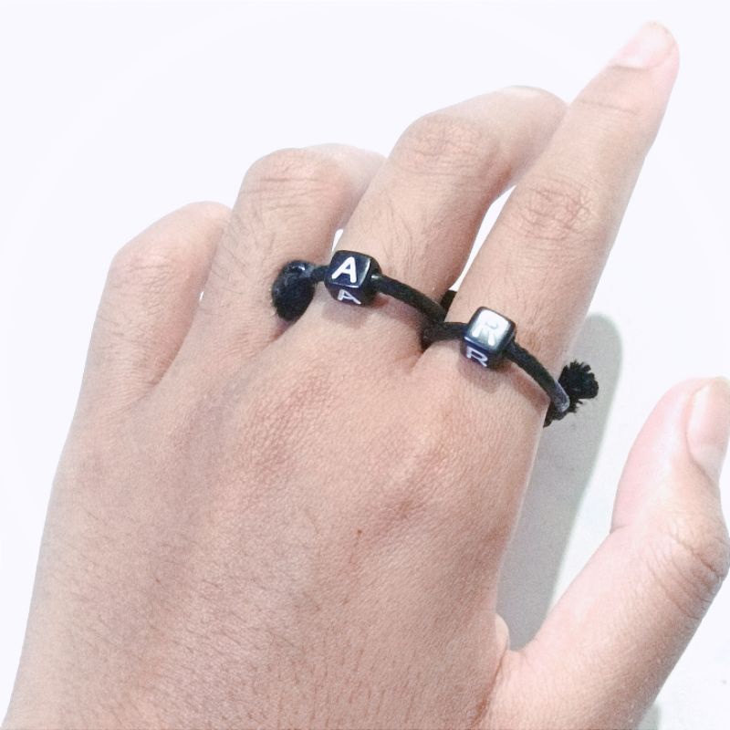 CINCIN INISIAL HURUF DADU KOTAK, •BEPINK OFFICIAL•