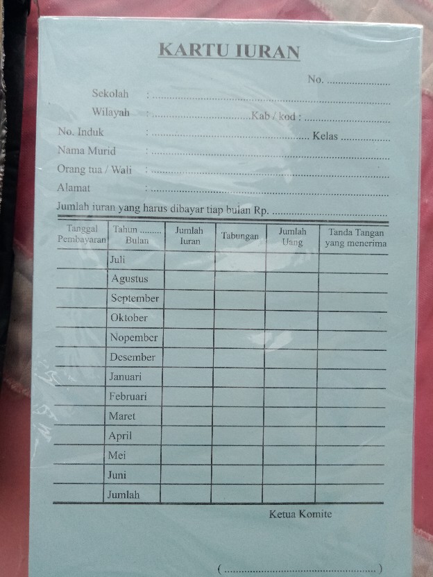 Contoh Kartu Komite Sekolah