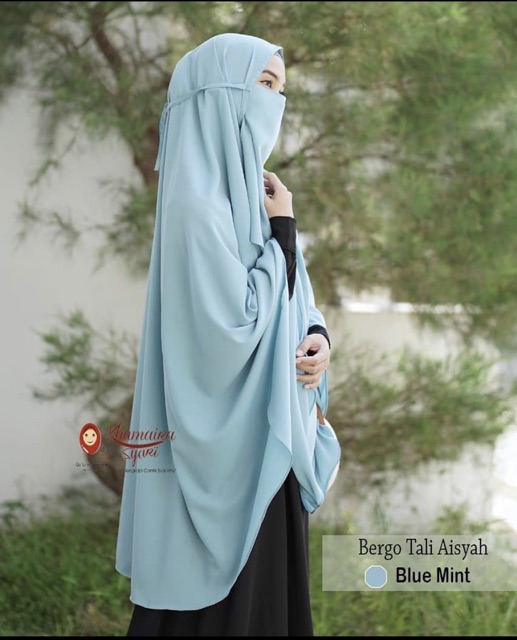 (AMD) HIJAB BERGO SYRIA AZRIEL + CADAR NON PED KHIMAR INSTAN SUPER JUMBO WOLFIS PREMIUM