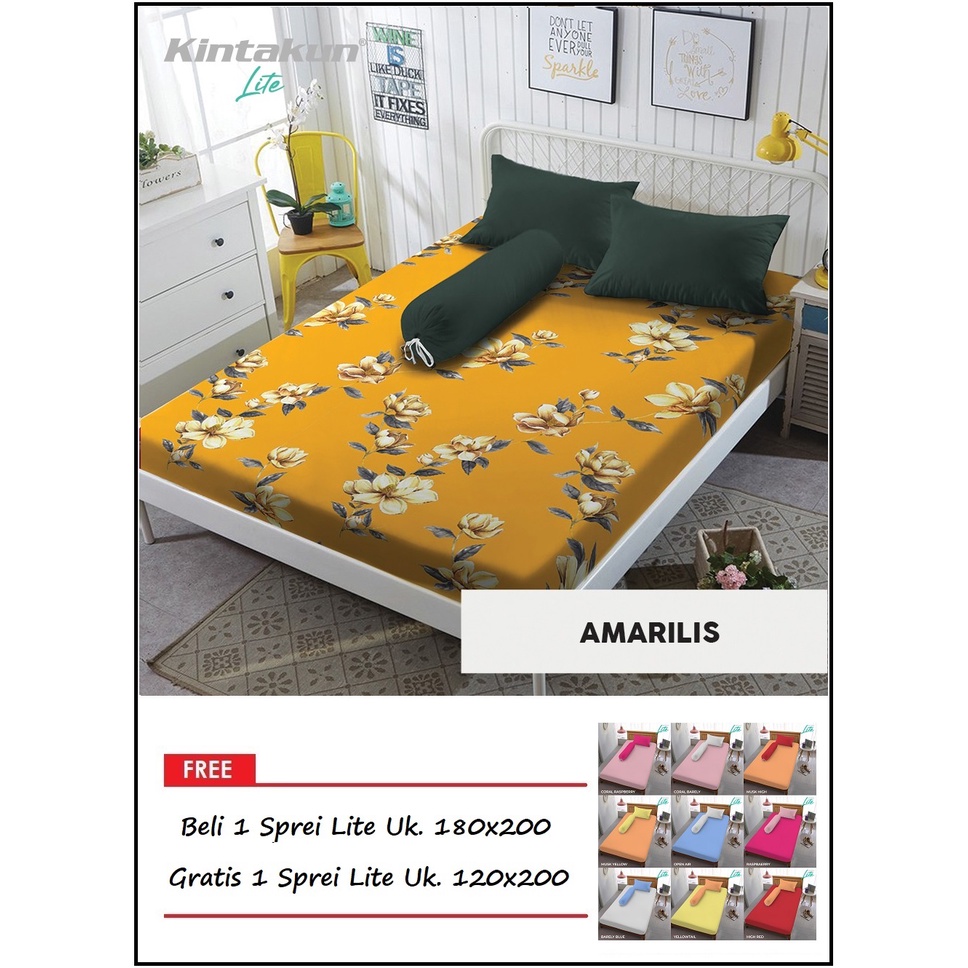 PROMO Kintakun Sprei Lite Uk. 180x200 FREE Kintakun Sprei Lite Uk. 120x200 - Random