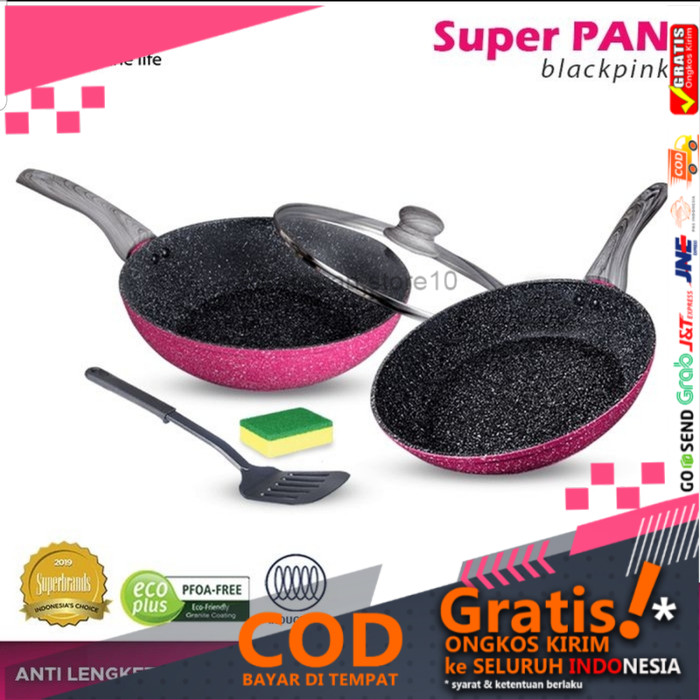 Bolde Super Pan 5 Pcs Black Pink Series. Panci Set Bolde Granite Serie ald21