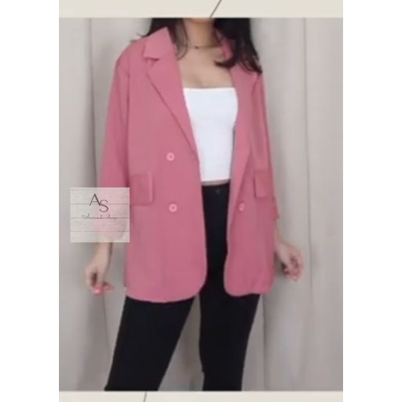 ARA BLAZER Oversize Premium drill Trendy Wanita  Korea Terbaru Jas Wanita Blazer Korea