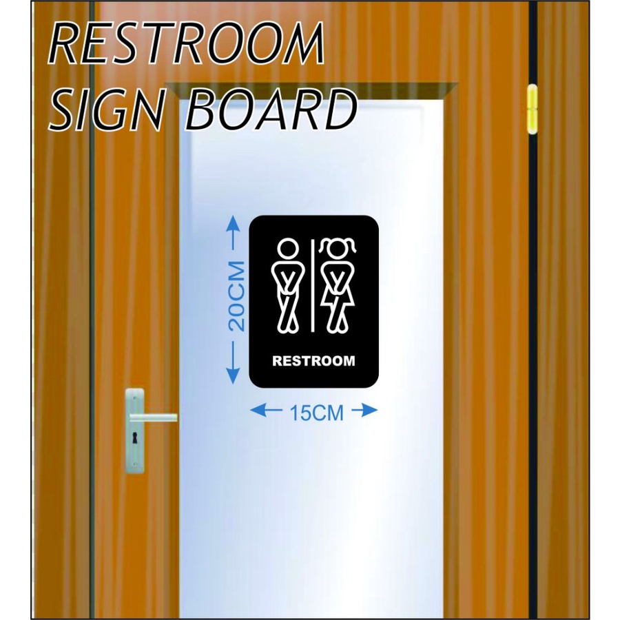 Toilet RESTROOM Akrilik Sign Acrylic Modern 15x20 Sign Board Papan ADN.IN