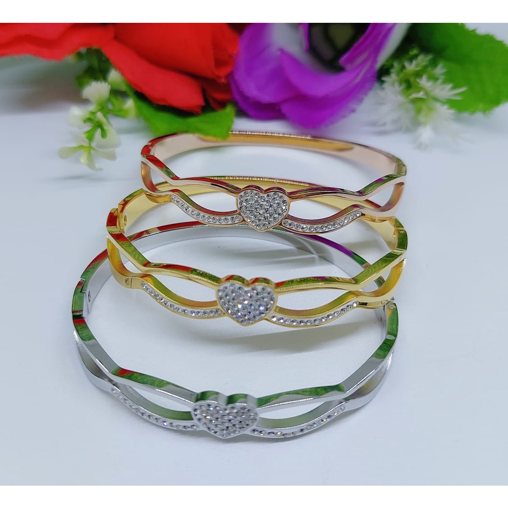 Gelang titanium permata perhiasan fashion 0256