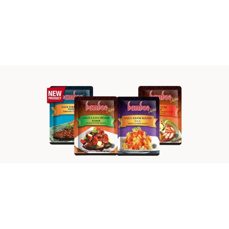 

Bamboe Bumbu Asia 70gr (Saus Teriyaki / Saus Lada Hitam / Saus Asam Manis / Tom yum)