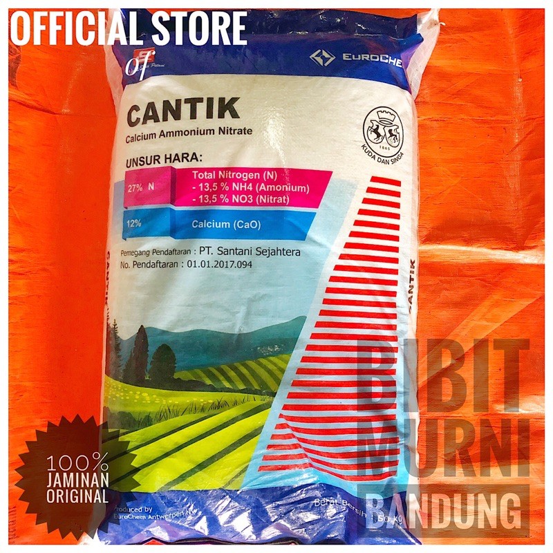 Jual PUPUK NPK CANTIK CALCIUM AMMONIUM NITRAT 50 KG ORIGINAL PACK 