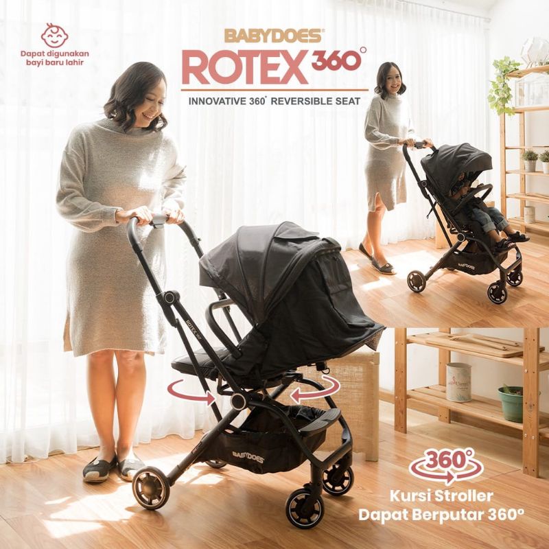 Stroller Babydoes Rotex 360 Derajat Ch 419 Innovative 360° Kereta Dorong Bayi Reversible Seat