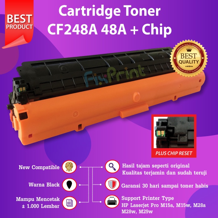 Toner Cartridge Compatible HP CF248A 48A Tinta Printer M15a M15a M28a M28w M29w With Chip