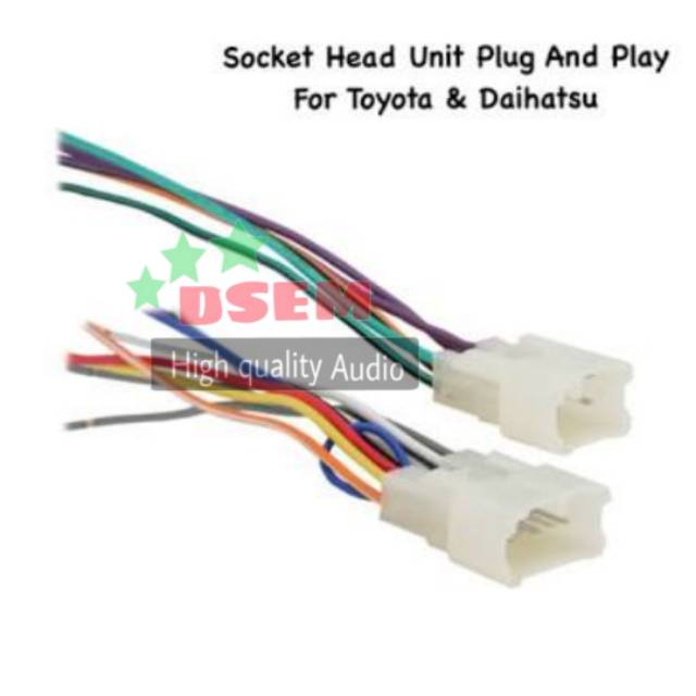 Soket Tape Khusus Toyota Daihatsu/Soket Audio/Soket Head Unit /Soket Mobil