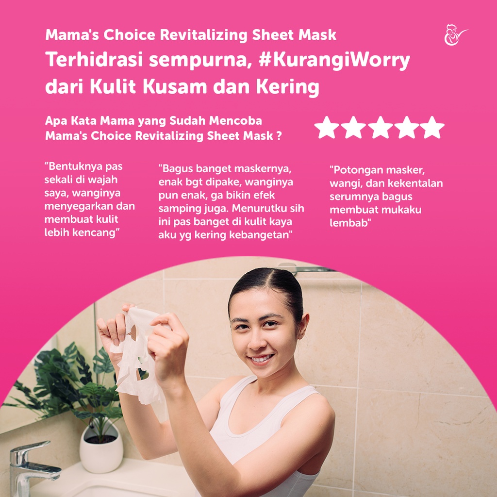 MASKER WAJAH / MAMA'S CHOICE  SHEET MASK REVITALIZING 3 pcs