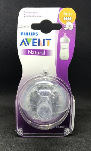 Philips Avent Natural Feeding Nipple / Teat / Dot Fast Flow 6m+ 3m+ Isi 1