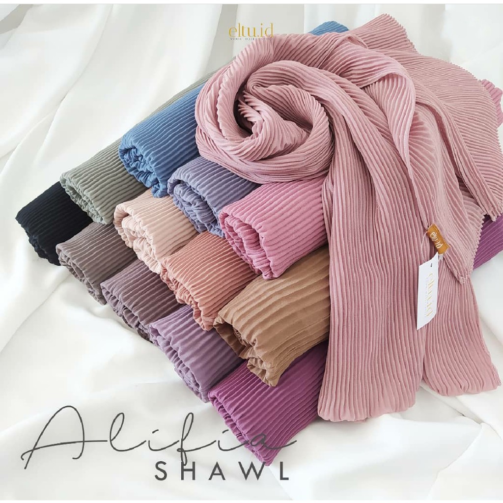 Pashmina Plisket Shawl/Alifia Shawl by Eltu.id Murah Stock Terbatas