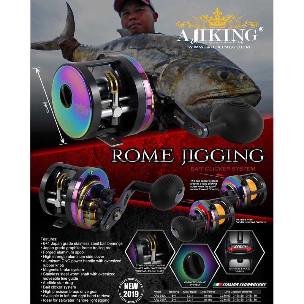 Reel OH Ajiking Rome Jigging ARJ-300L - Handle Kiri