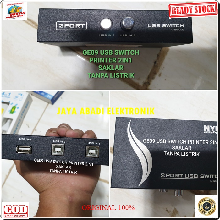 G09 ORIGINAL PEMBAGI PRINTER 2 PORT 2IN1 CPU PC LAPTOP COPY FOTOCOPY MANUAL SWICTH TANPA LISTRIK SHARING JOIN SWICTHING SAKLAR KOMPUTER MESIN usb print 2port cpu pc laptop manual switch tanpa listrik sharing switching saklar Tidak pakai listrik hnya sak