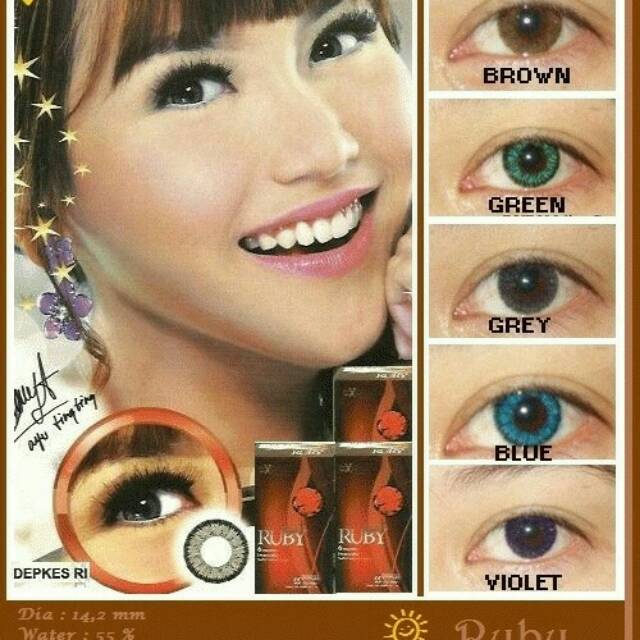 oxifive ruby softlens warna ready minus tinggi -10 untuk mata sensitif lembut kadar air tinggi 55 %