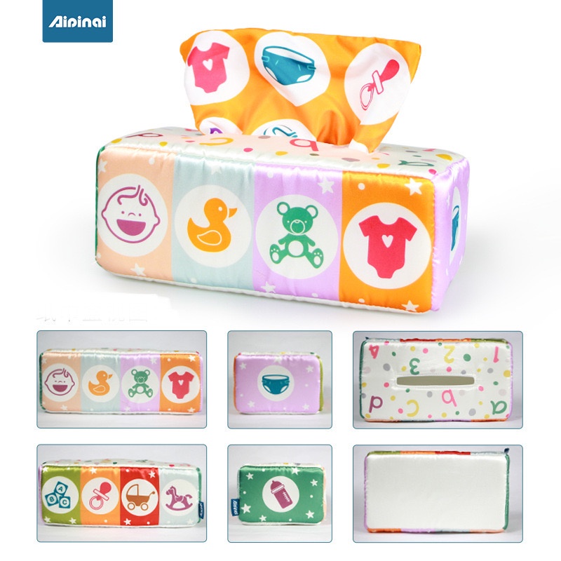 BABY TISSUE BOX | mainan edukasi montessori bayi | teether rattle bayi