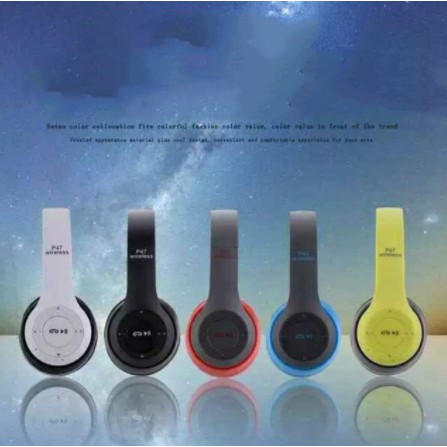 P47 Headphone Bluetooth Gaming Earphone Bluetooth Suara Jernih Dan BASS Kencang Headset Wireless