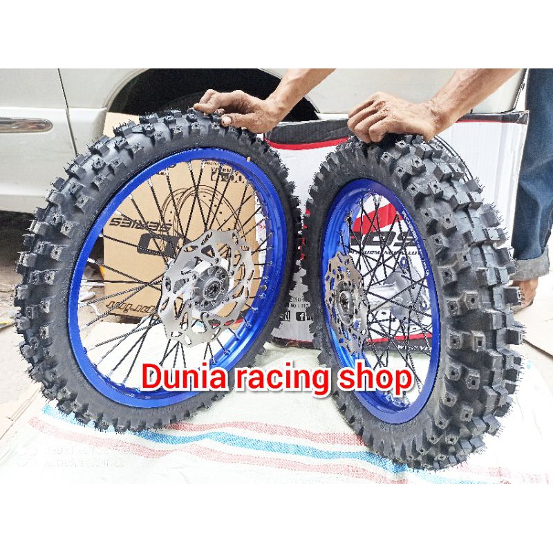 Paketan Velg KLX 150 DTracker ring 16 19 ring 18 21 Ban luar piringan cakram + stel pasang Stoper Ban