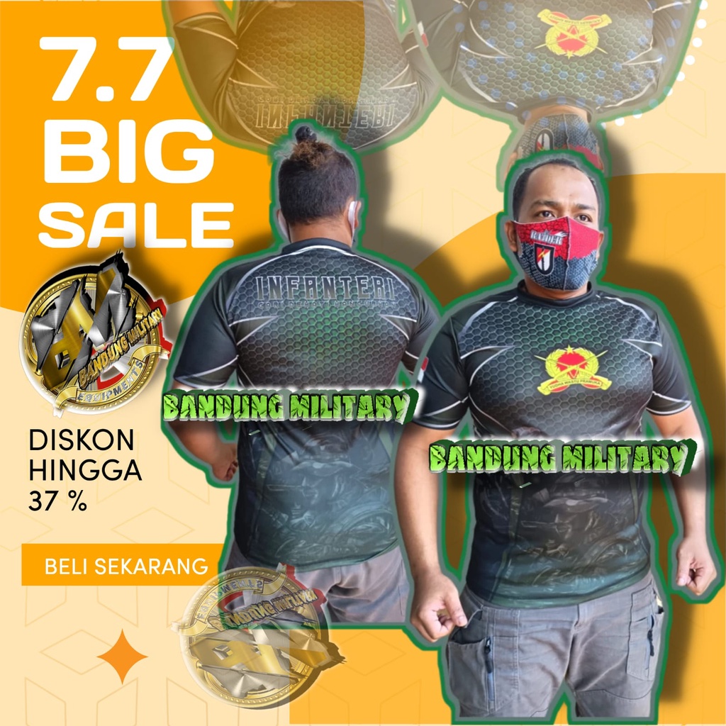 Baju Pendek Jersey Olahraga Infanteri Tshirt Loreng Malvinas Army Fullprint Kopassus Bahan Poliester