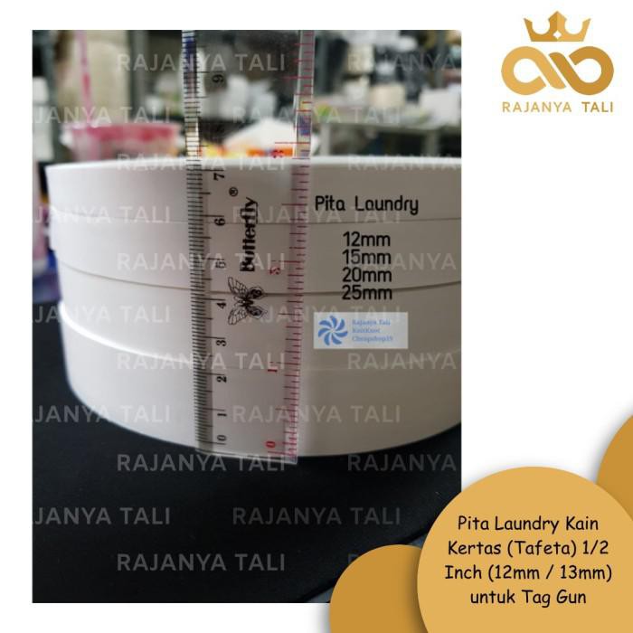 

Kertas / Pita Laundry Kain Kertas (Tafeta) 1/2 Inch (12Mm / 13Mm) Untuk Tag Gun