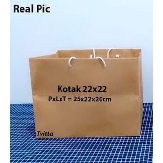 

[COD] Paperbag Polos Coklat Bolu Kotak 22x22 cm [COD]