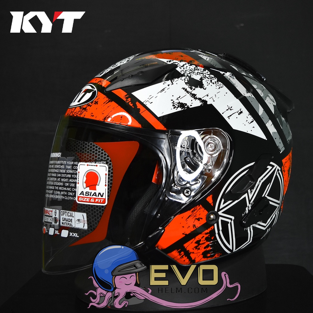 KYT GALAXY_SERI #5 BLACK WHITE RED (DOUBEL VISOR)