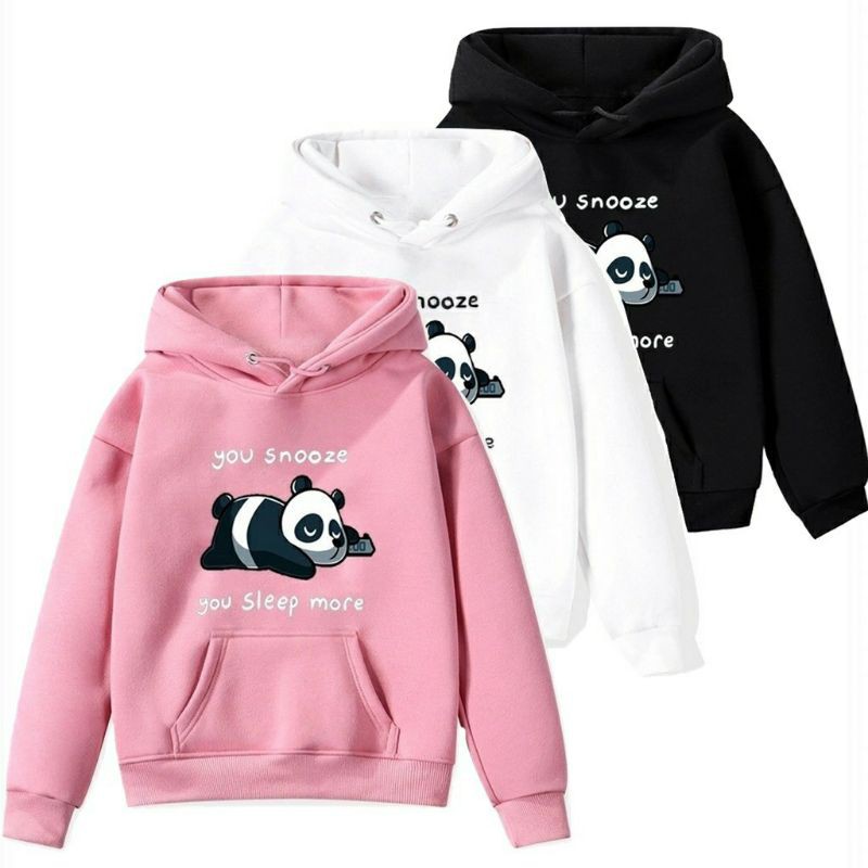 [BC] Hoodie Sweater Anak Perempuan Panda You Sleep More Cewe Cowok Pakaian