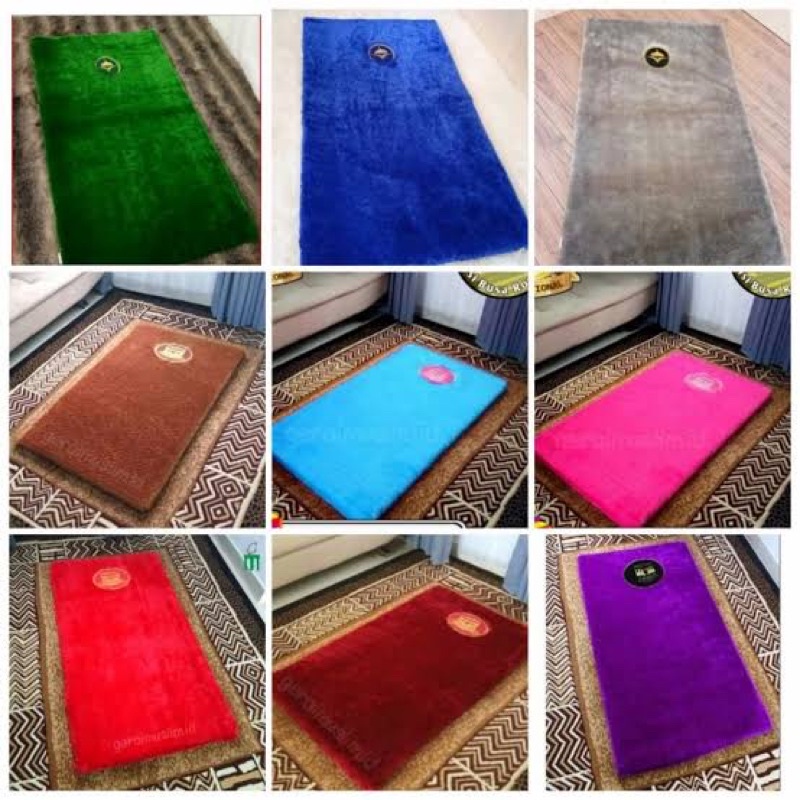 Sajadah busa tebal 3cm bulu lembut/Rasfur+free tas sajadah