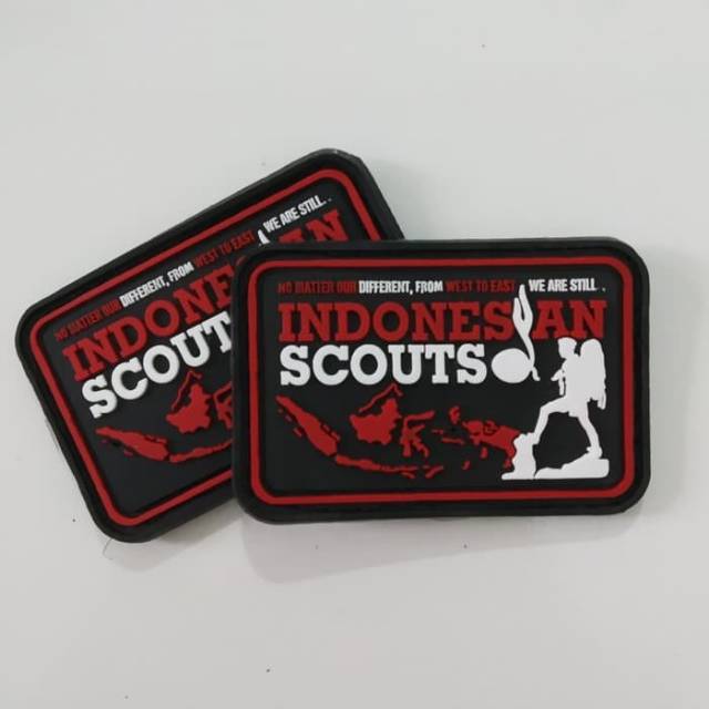 patch rubber INDONESIAN SCOUT/PRAMUKA/tempelan karet emblem velcro