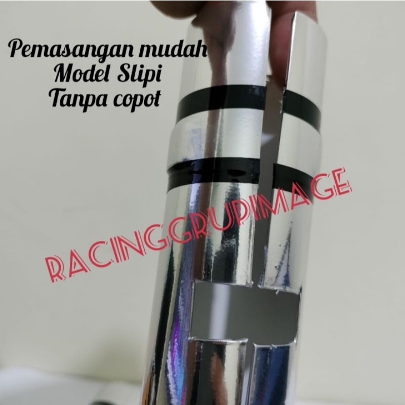 Tabung Cover shock sok depan semua motor Honda Matic beat Vario cover tabung shock sok beat cover shock depan beat -silver chrome