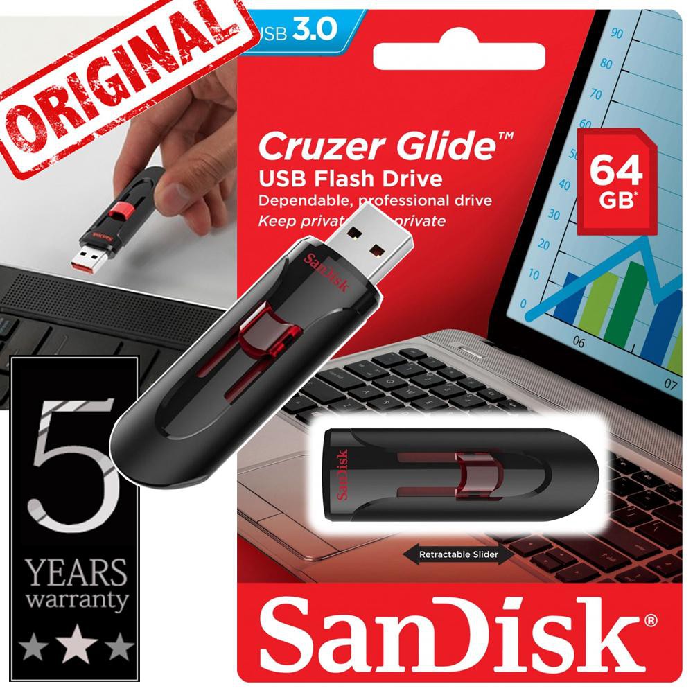 Flashdisk SANDISK USB 3.0 Cruzer Glide CZ600 - 64GB