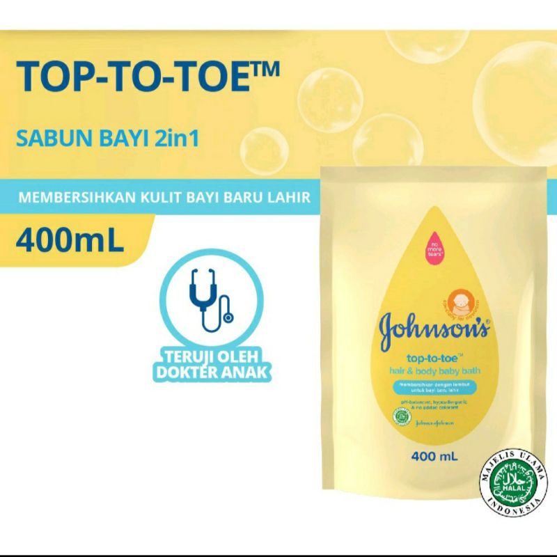 JOHNSONS Milk + Rice Baby Bath Hair &amp; Body 400ml - Sabun Bayi 2in1