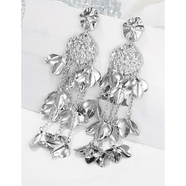 LRC Anting Tusuk Fashion Geometric Irregular Leaf Tassel Earrings  F4803X