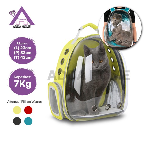 Adda Home - Tas Ransel Peliharaan Anjing Kucing Transparent Astraunat Capsule