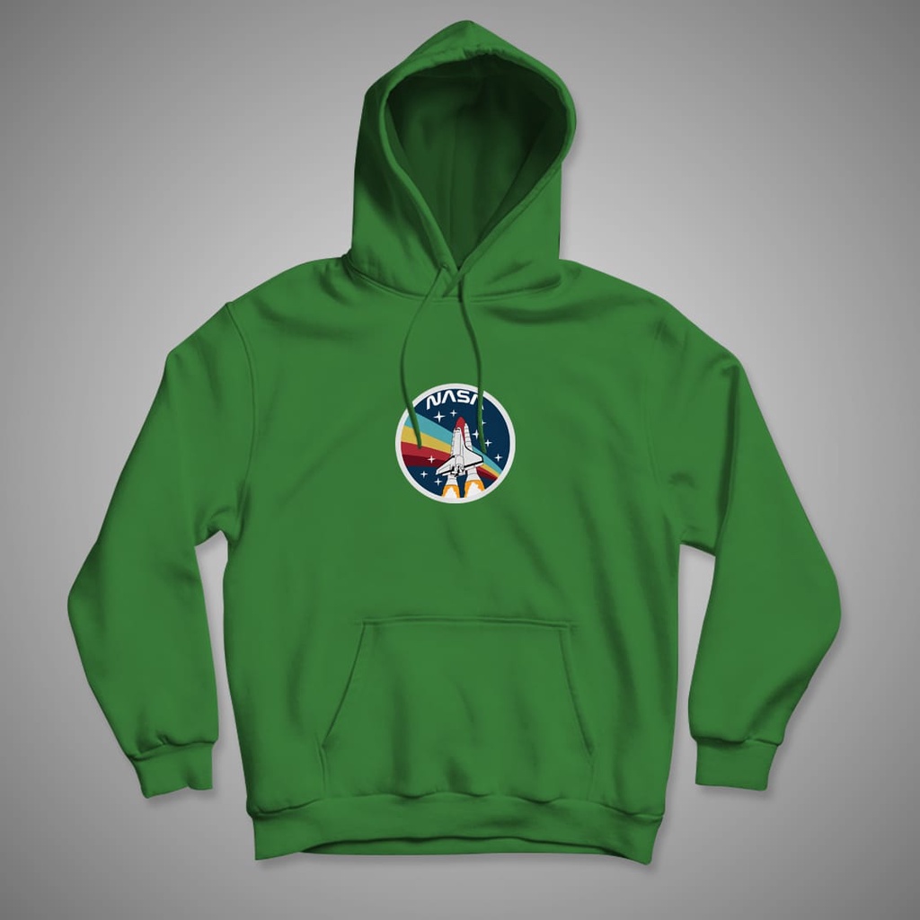 HOODIE WANITA NASA CIRCLE RAINBOW / HOODIE WANITA TEBAL-EMERALD