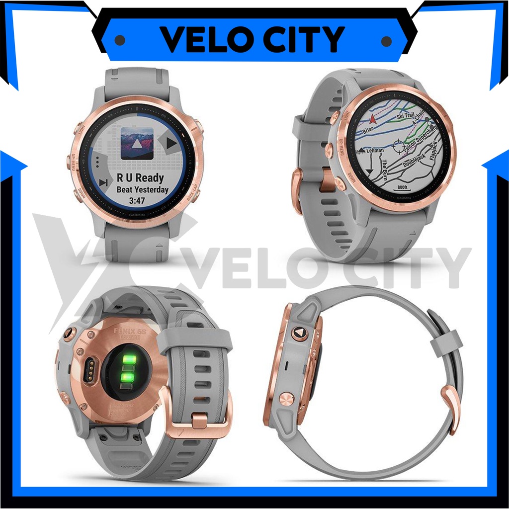 Garmin Fenix 6S Rose Gold-tone with Powder Gray Band Original Garansi Resmi TAM 2 Tahun