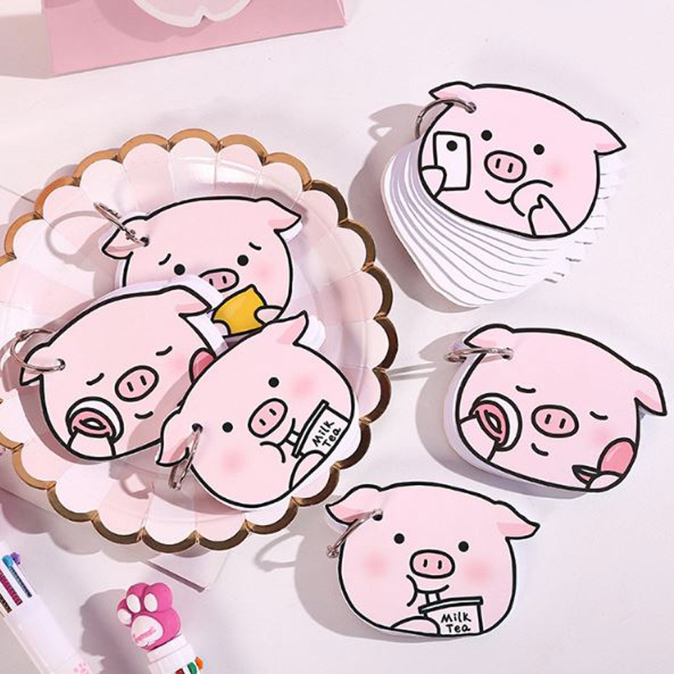 

catatan memo kartun babi notepad ring cartoon piglet (3H3) sno058