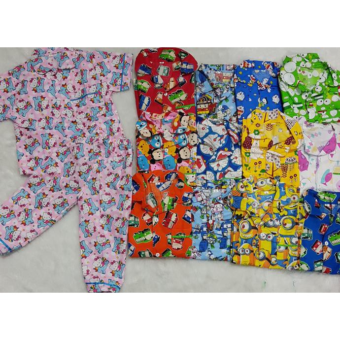 Diskon Piyama Anak Murah Grosir / Baju Tidur Anak /Konveksi Piyama Anak Motif Terbaru