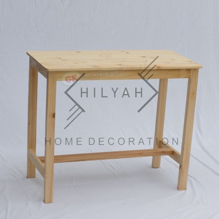 Meja makan jati belanda - 100x50, Natural