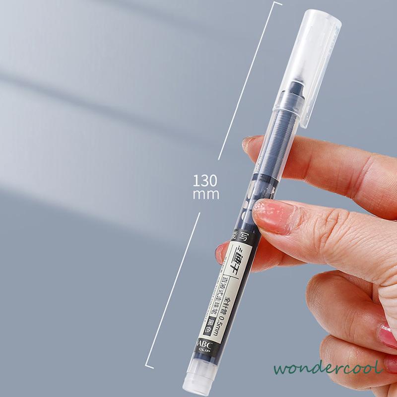 0.5mm Tip Lurus Cair Roller Ball Pen Kantor Tabung Jarum Penuh Siswa Ujian Gel Pena-Won