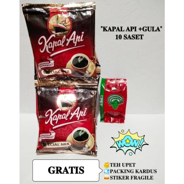 

Kopi Kapal Api+ Gula spesial mix 10 saset